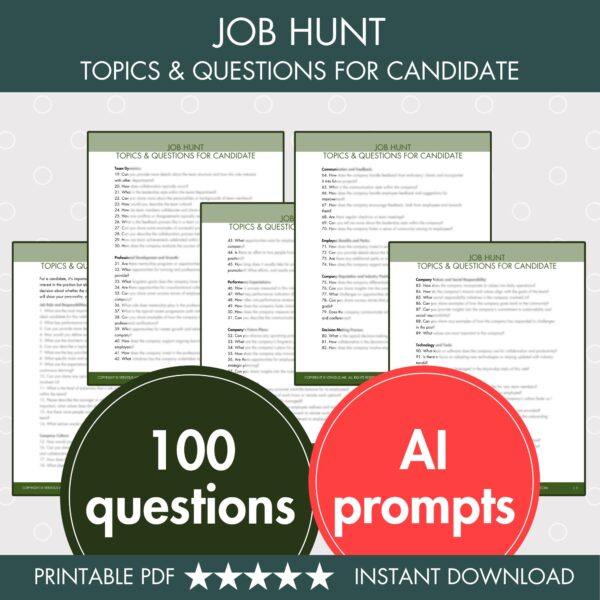 Job Interview Mastery: 100 Key Questions + AI Prompt - Image 2