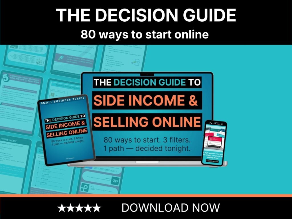 The Decision Guide, a 57-page PDF for choosing which online business to start